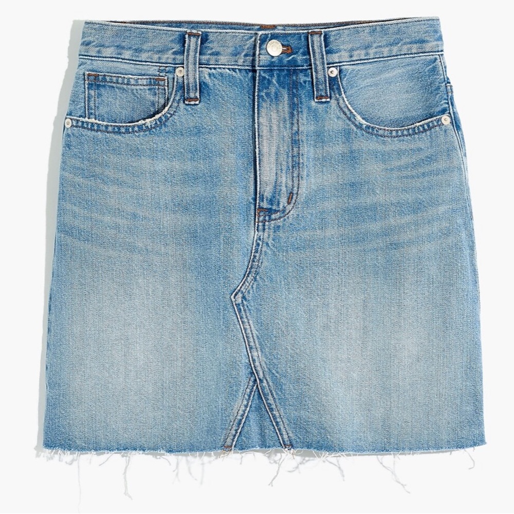 Madewell Rigid Denim A-Line Mini Skirt in Lovell Wash 30